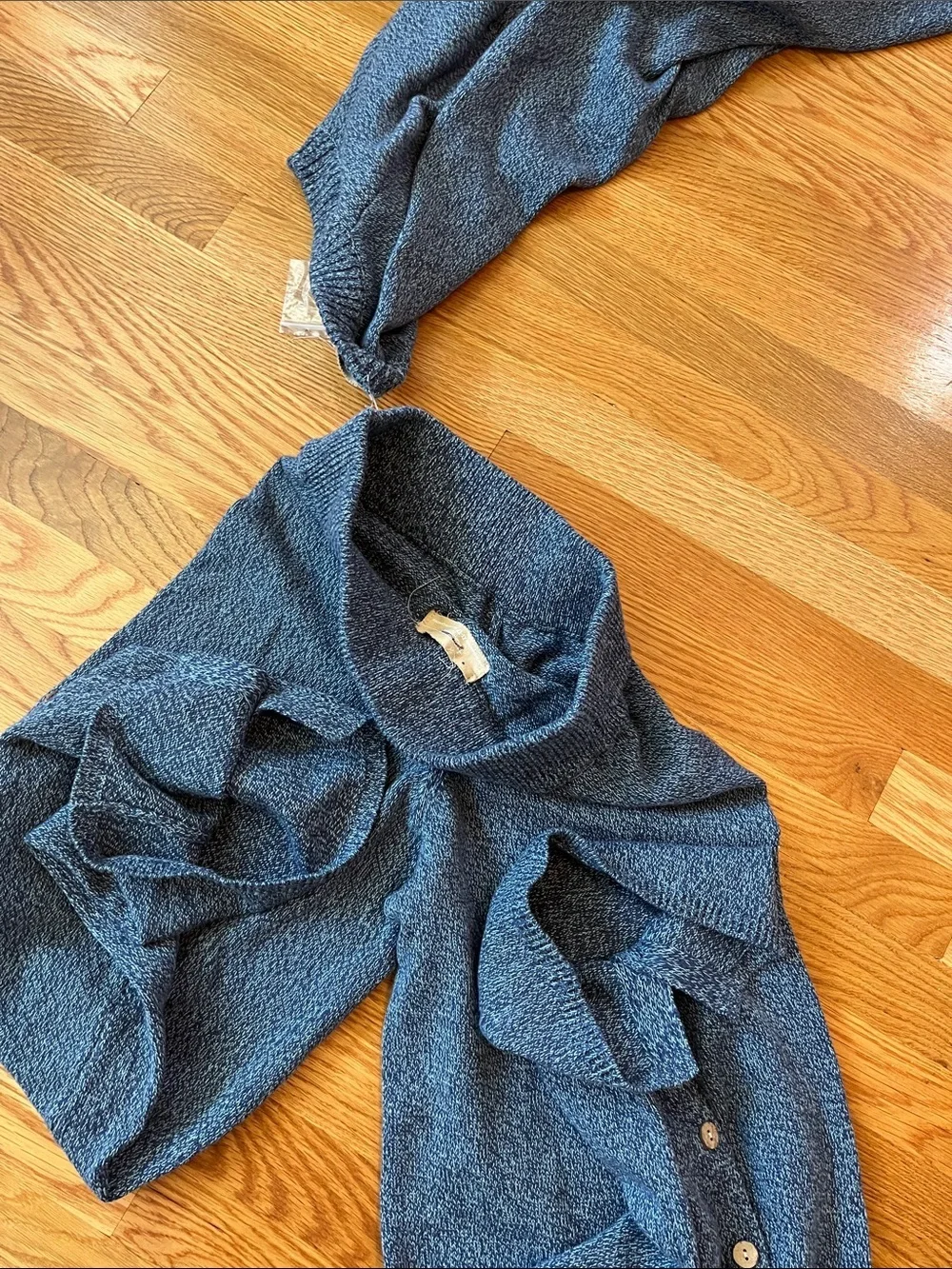 Free People Button Up Sweater Set in Blue Sea Combo Size XS